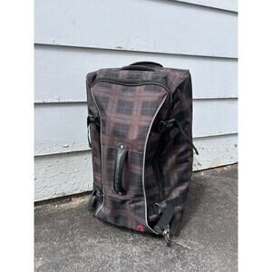 Athalon 29" Hybrid Half Luggage/Half Duffel plaid rolling suitcase traveling bag
